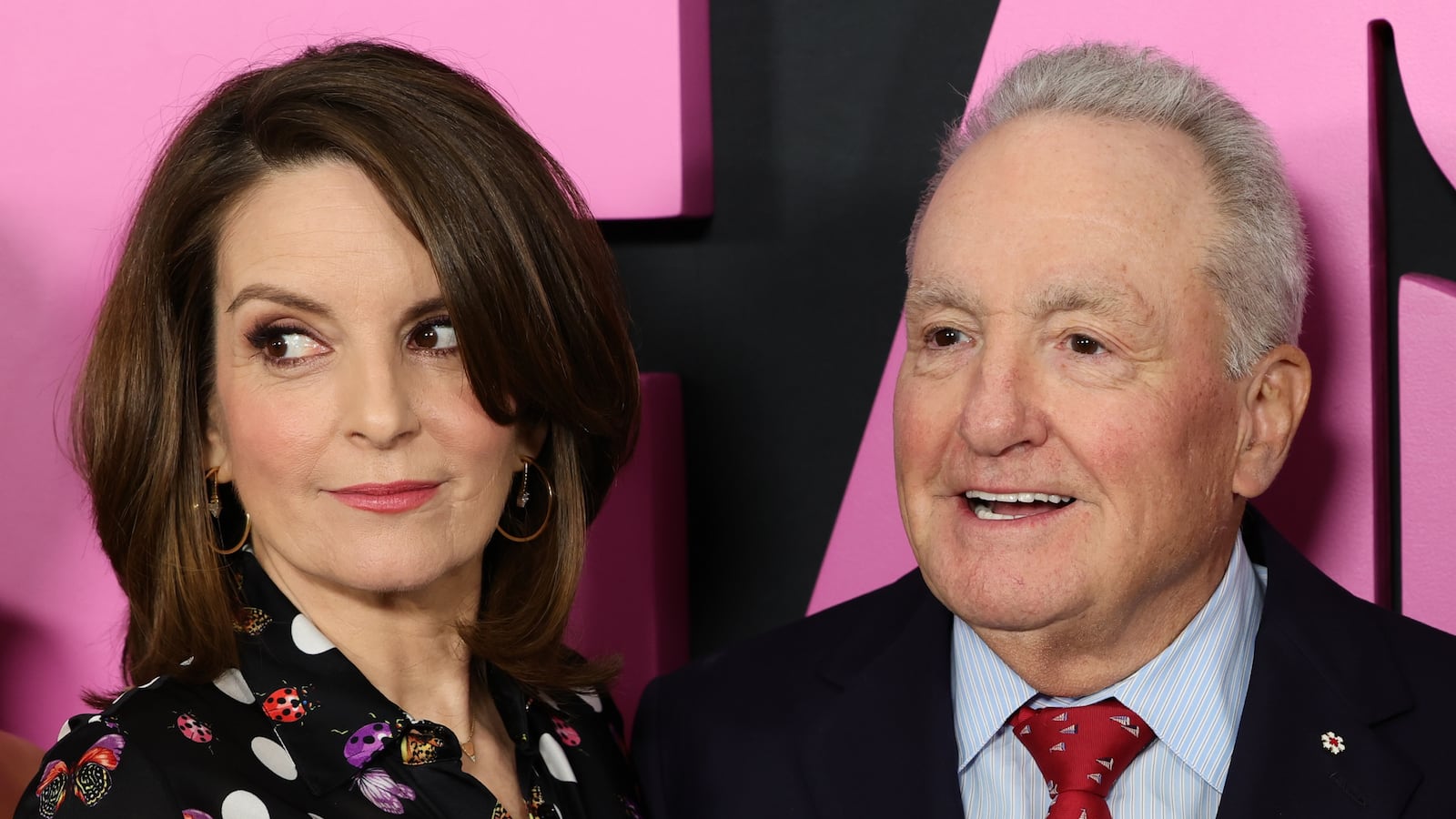 Tina Fey, Lorne Michaels, and Lindsay Lohan attend the "Mean Girls" premiere at AMC Lincoln Square Theater on January 08, 2024 in New York City.