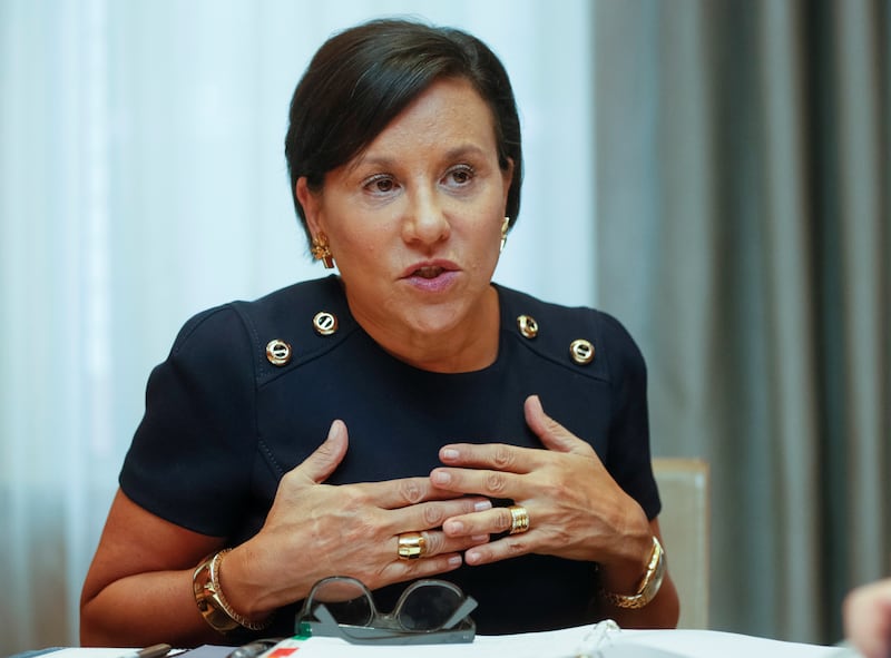U.S. Commerce Secretary Penny Pritzker speaks during an interview with Reuters in Kiev, Ukraine, September 29, 2016. To match Interview UKRAINE-USA/TRADE REUTERS/Valentyn Ogirenko