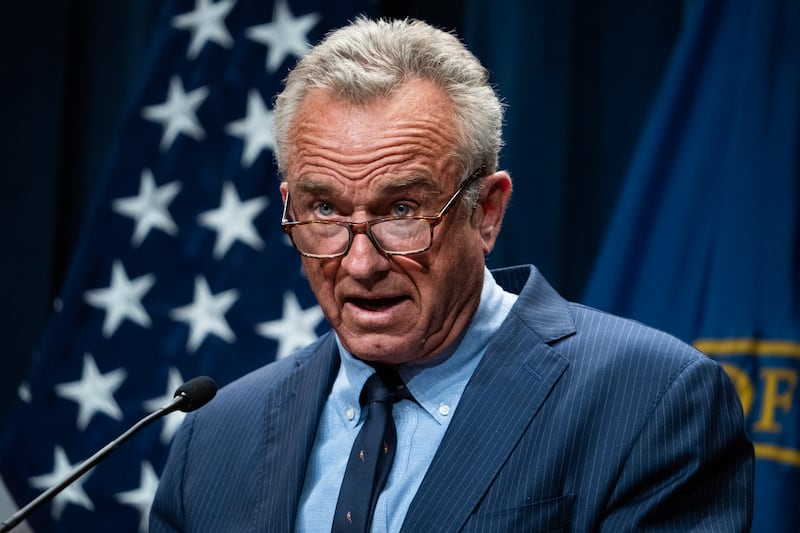 Health and Human Services Secretary Robert F. Kennedy, Jr., conducts a news conference to discuss the Centers for Disease Control and Prevention's latest Autism and Developmental Disabilities Monitoring (ADDM) Network survey, at the Hubert Humphrey Building on Wednesday, April 16, 2025. The survey states there has been a rise in Autism diagnoses in children.