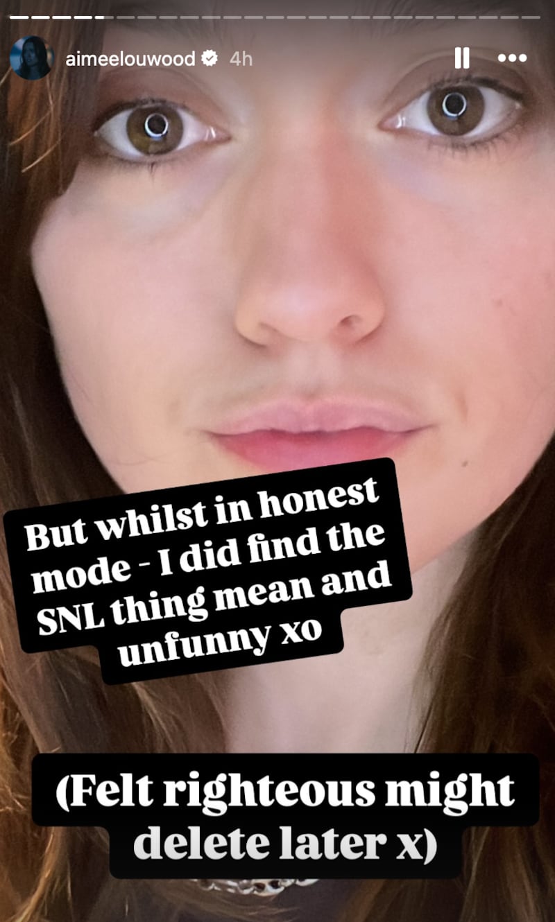 Aimee Lou Wood Instagram Story