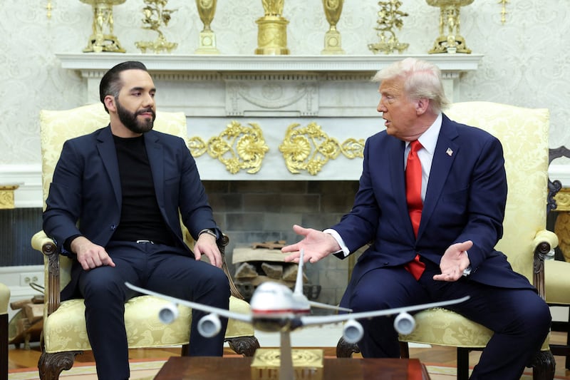 Trump met with Bukele Monday.
