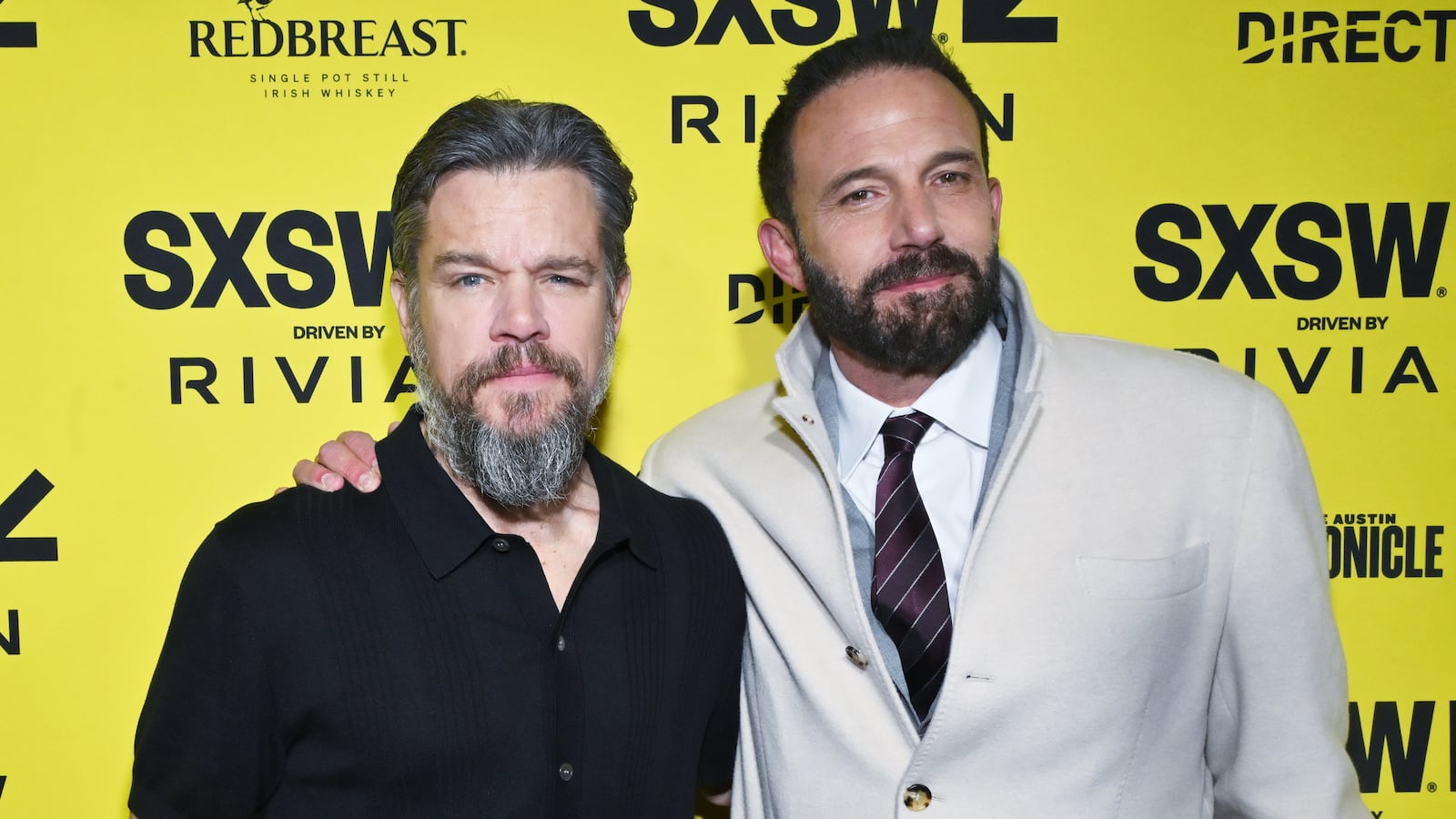 Matt Damon, Ben Affleck at the "The Accountant 2" Premiere during the SXSW Conference & Festivals at the Paramount Theatre on March 8, 2025 in Austin, Texas.