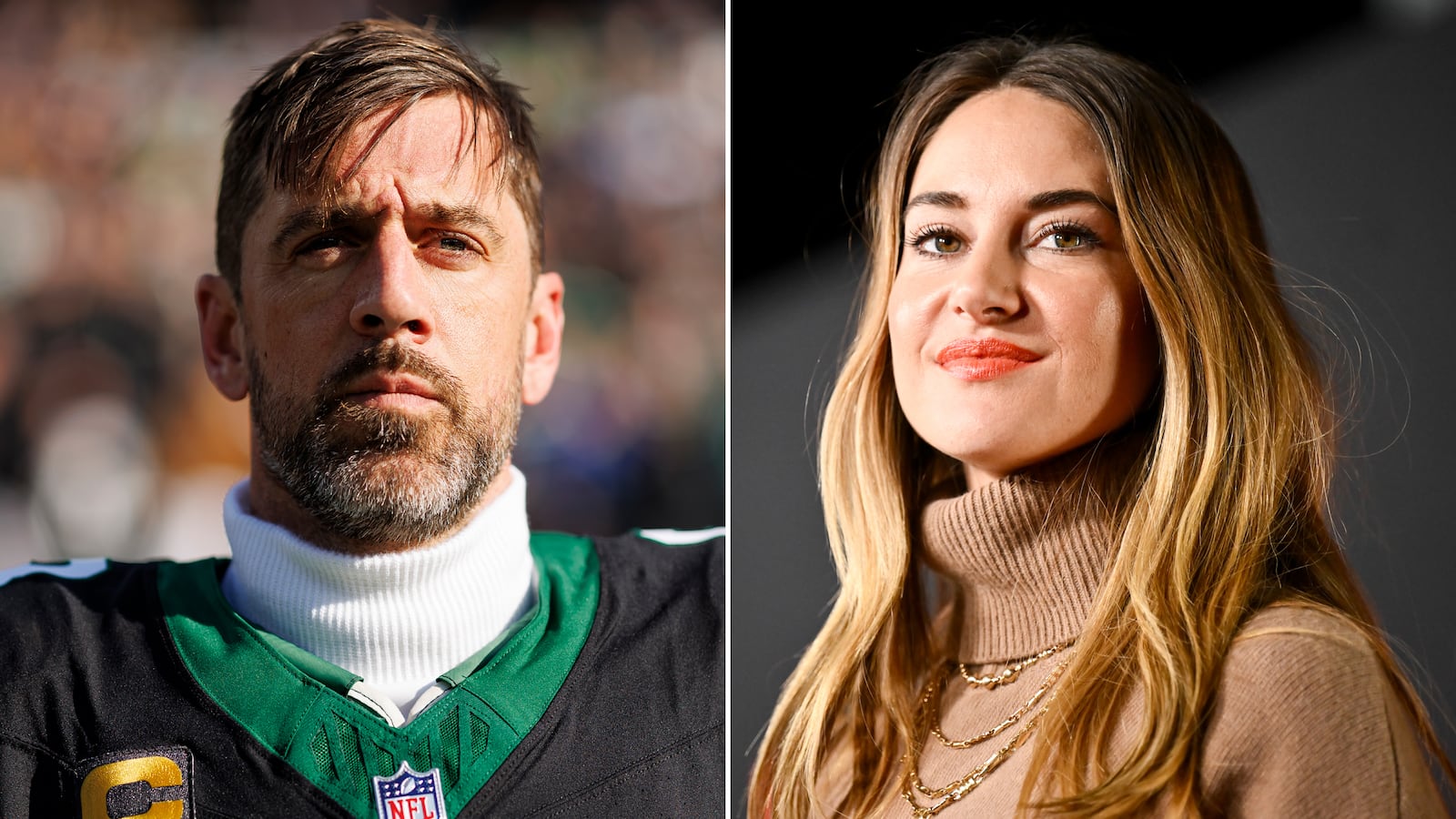 Aaron Rodgers and Shailene Woodley.