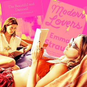 A photo illustration of Sarah Catherine Hook, Aimee Lou Wood, and Parker Posey on The White Lotus.