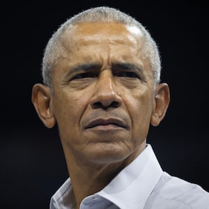 Former U.S. President Barack Obama speaks at a rally for Democratic vice presidential nominee, Minnesota Gov. Tim Walz on October 22, 2024 in Madison, Wisconsin.