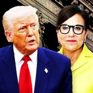 Donald Trump, Penny Pritzker photo illustration