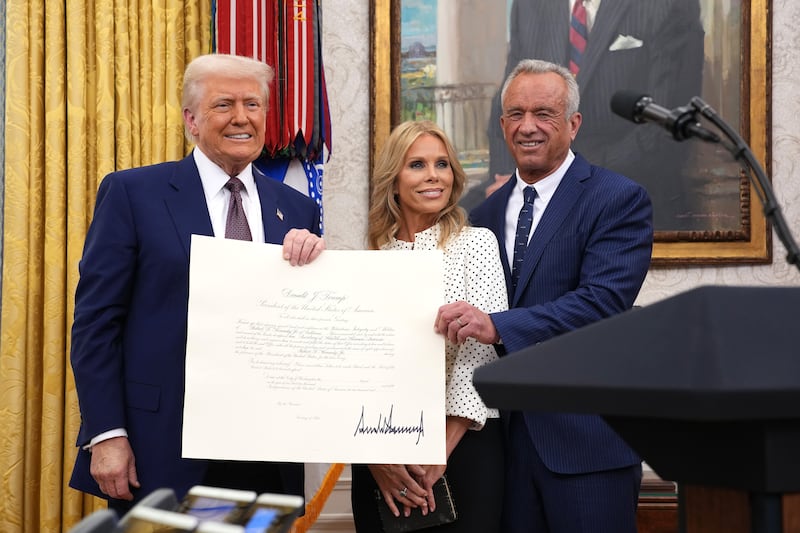 Donald Trump, Cheryl Hines, and Robert F. Kennedy Jr.
