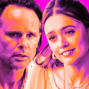 Walton Goggins and Aimee Lou Wood.