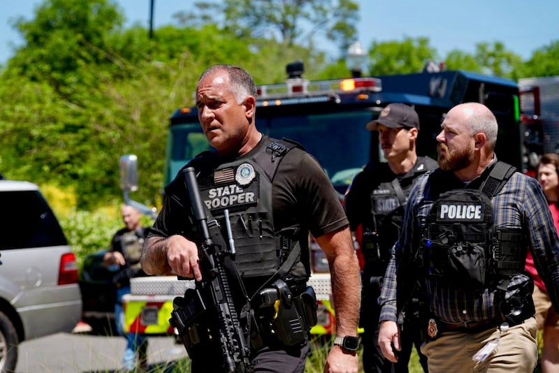 Law enforcement work at Florida State University (FSU) campus after a mass shooting in Tallahassee, Florida, U.S., April 17, 2025.