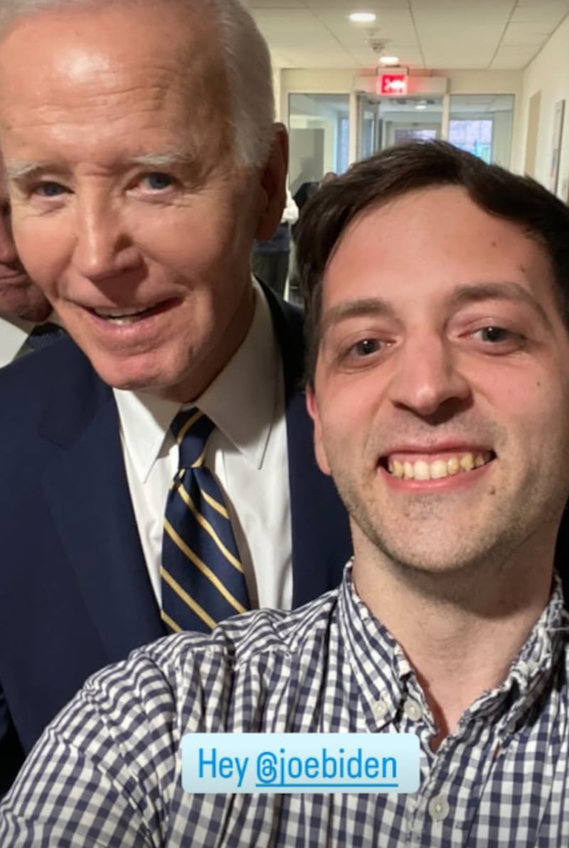 Joe Biden was smuggled in to Harvard University to talk to students.