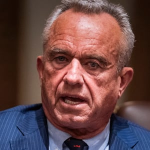 Health and Human Services Secretary Robert F. Kennedy Jr. speaks with President Donald J Trump during a cabinet meeting at the White House on Monday, March 24, 2025 in Washington, DC.